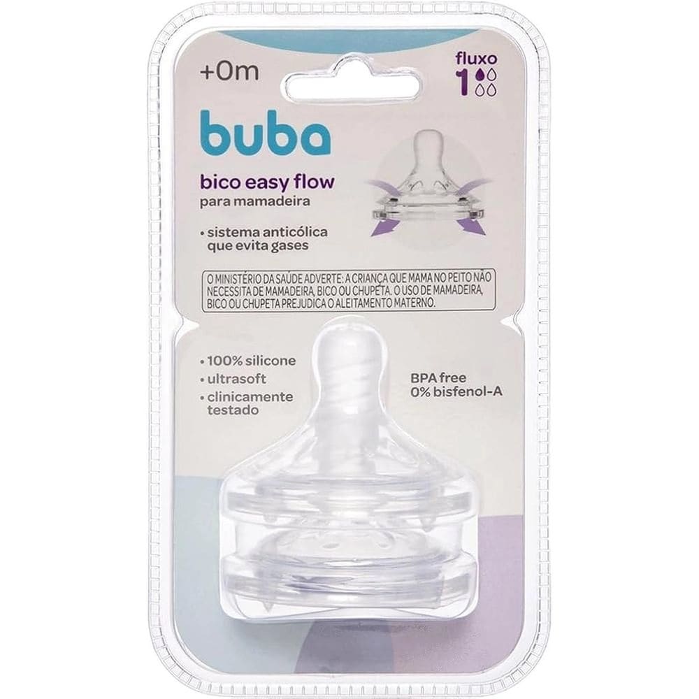 Buba Bico Easy Flow Para Mamadeira 2 Unidades +0M