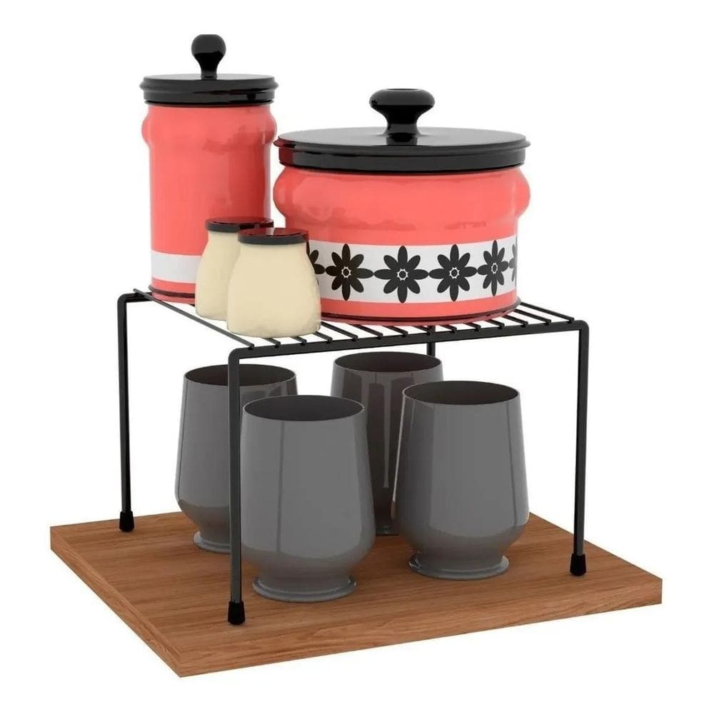 Organizador Suporte Armário Pequeno Cozinha Aramado Dicarlo