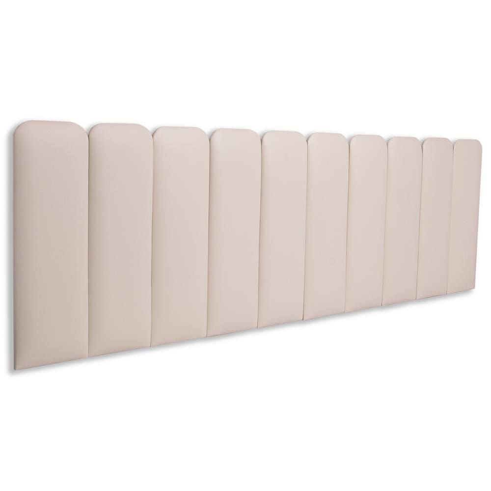 Cabeceira King Kit 10 Placas Modelo Arredondada - Courino Marfim / Off White