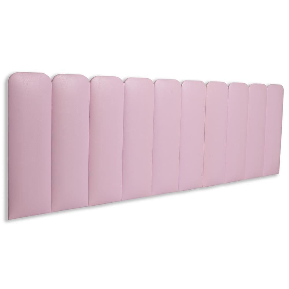 Cabeceira King Kit 10 Placas Modelo Arredondada - Courino Rosa