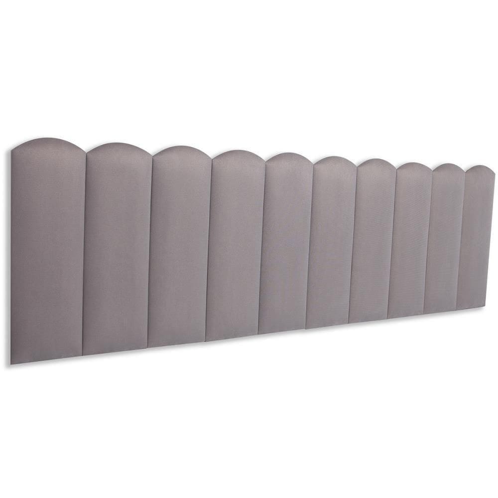 Cabeceira King Kit 10 Placas Modelo Nuvem - Suede Cinza