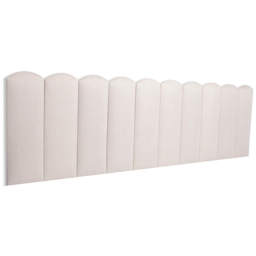Cabeceira King Kit 10 Placas Modelo Nuvem - Suede Creme / Off White