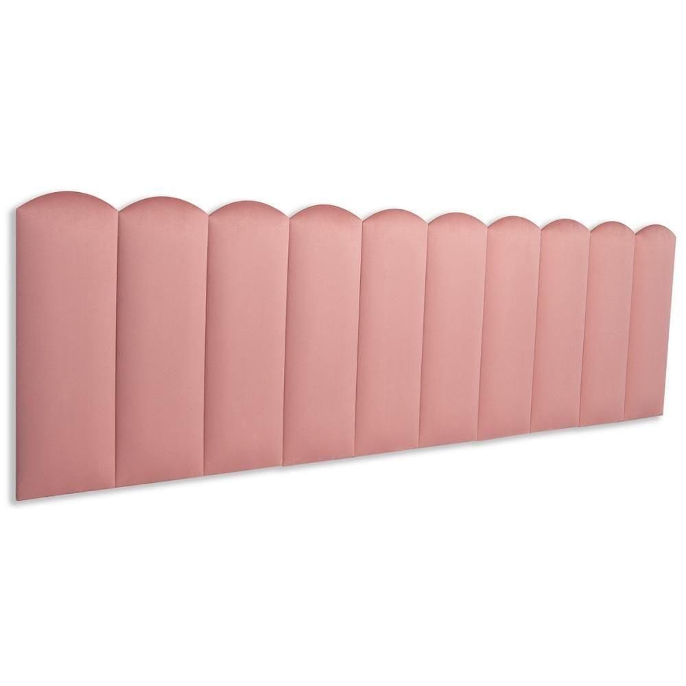Cabeceira King Kit 10 Placas Modelo Nuvem - Suede Rosê