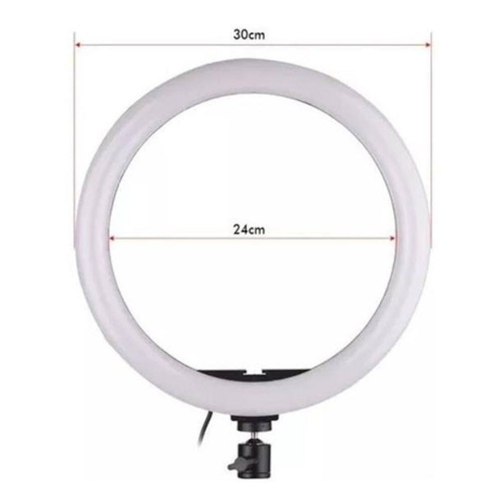 Iluminador Ring Light Anel Luz C Tripé 1,80 30Cm Make