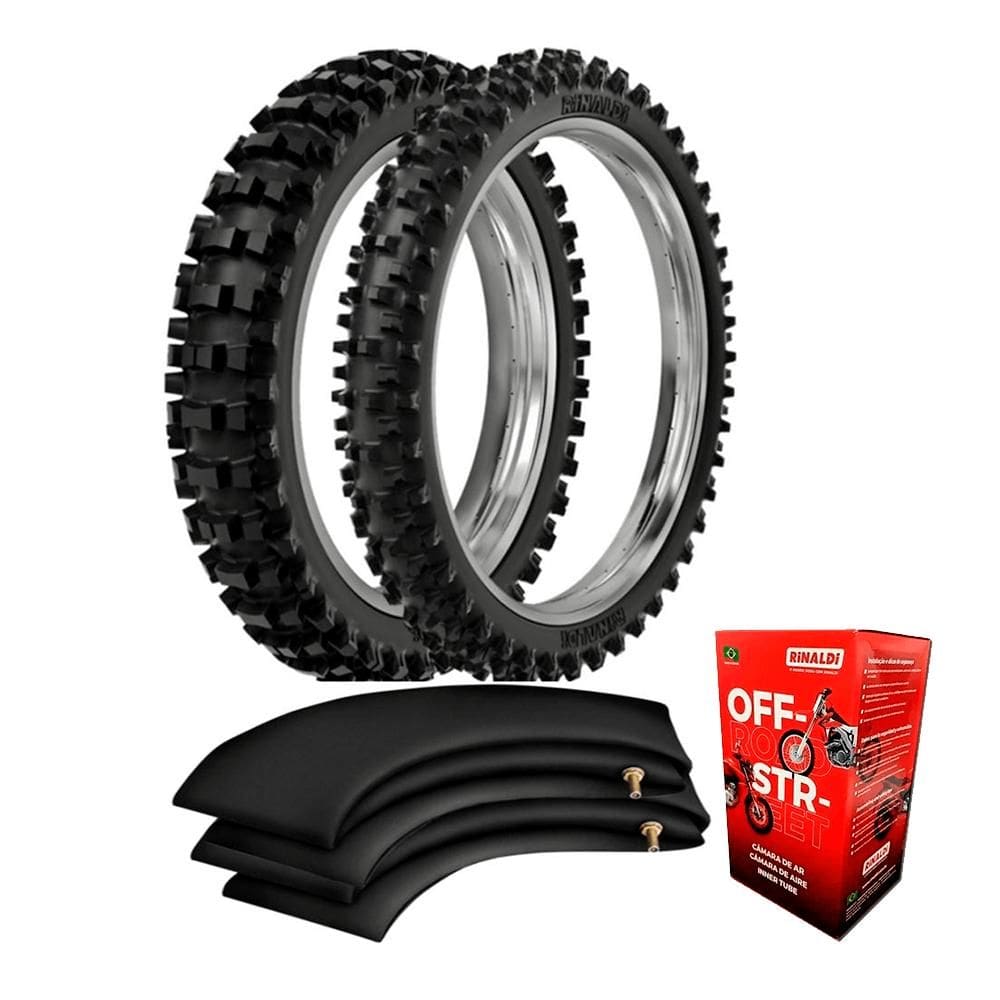 Kit Pneu Yamaha Yz 250F Trilha 100/90-19 + 80/100-21 Sr39 Rinaldi