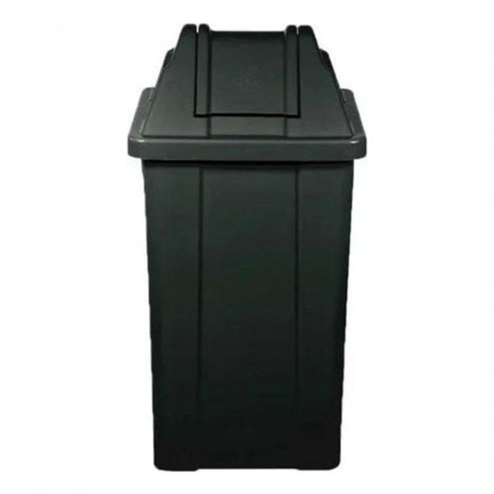 Lixeira Quadrada 100l Com Tampa Vai-vem Preto