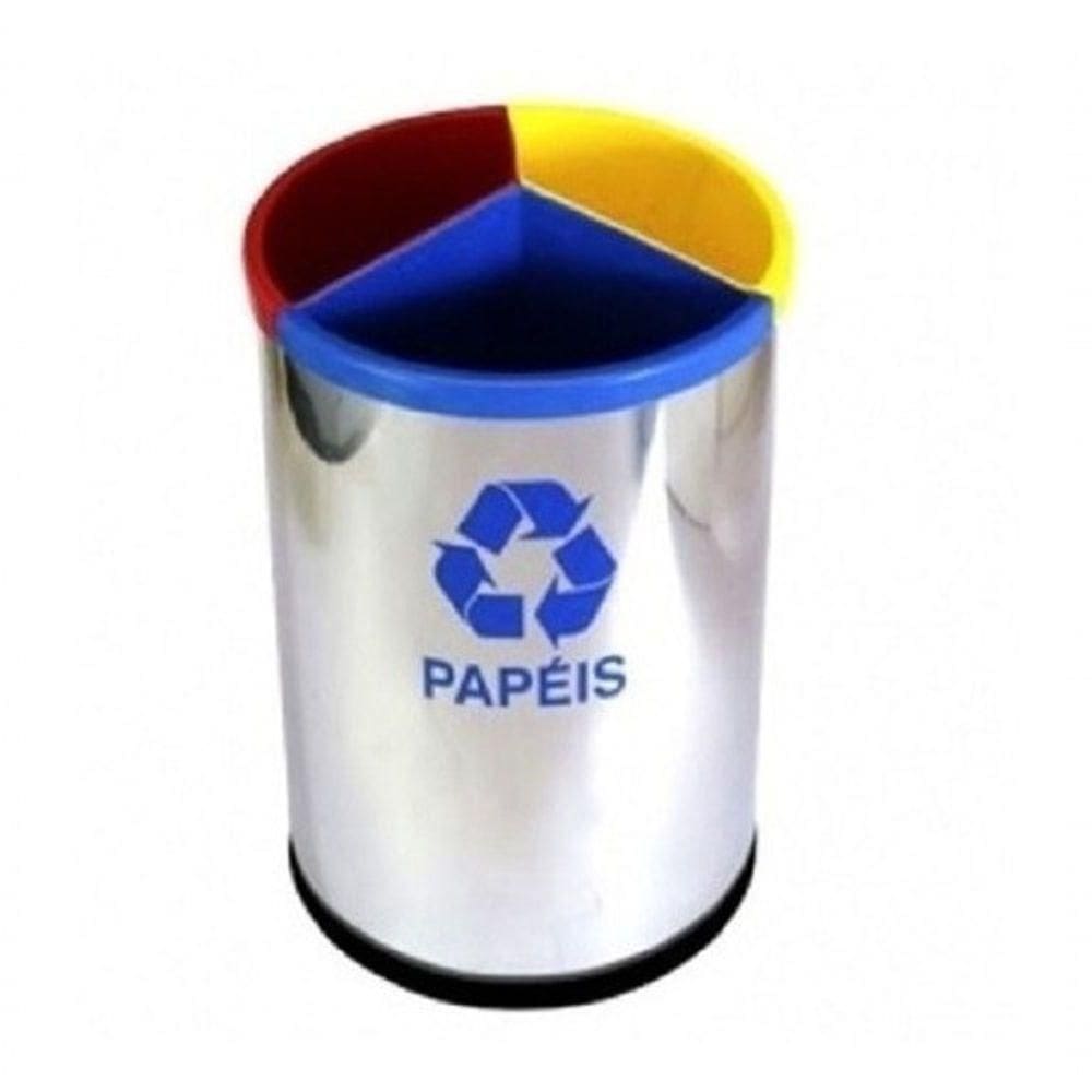 Lixeira Mix Inox Com 3 Divisões