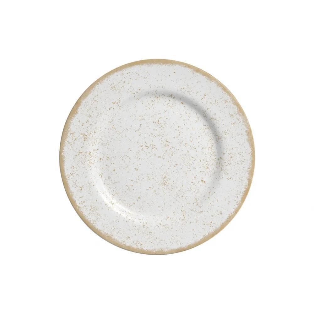 Pratos de Sobremesa Cerâmica Branca 21cm - Jogo com 6