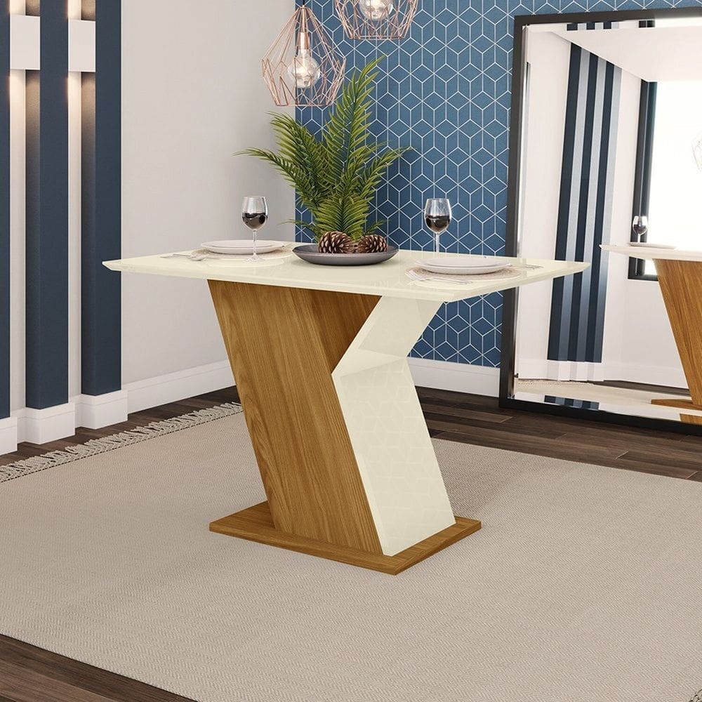Mesa para Sala de Jantar Maisa Espresso Móveis Marrom/Off White