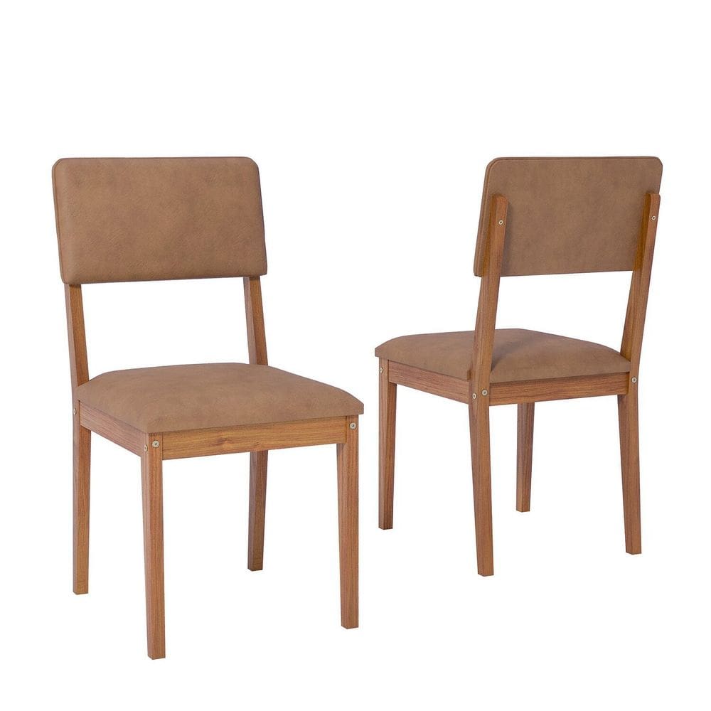 Kit 2 Cadeiras de Madeira Eucalipto Sabiá Kaki