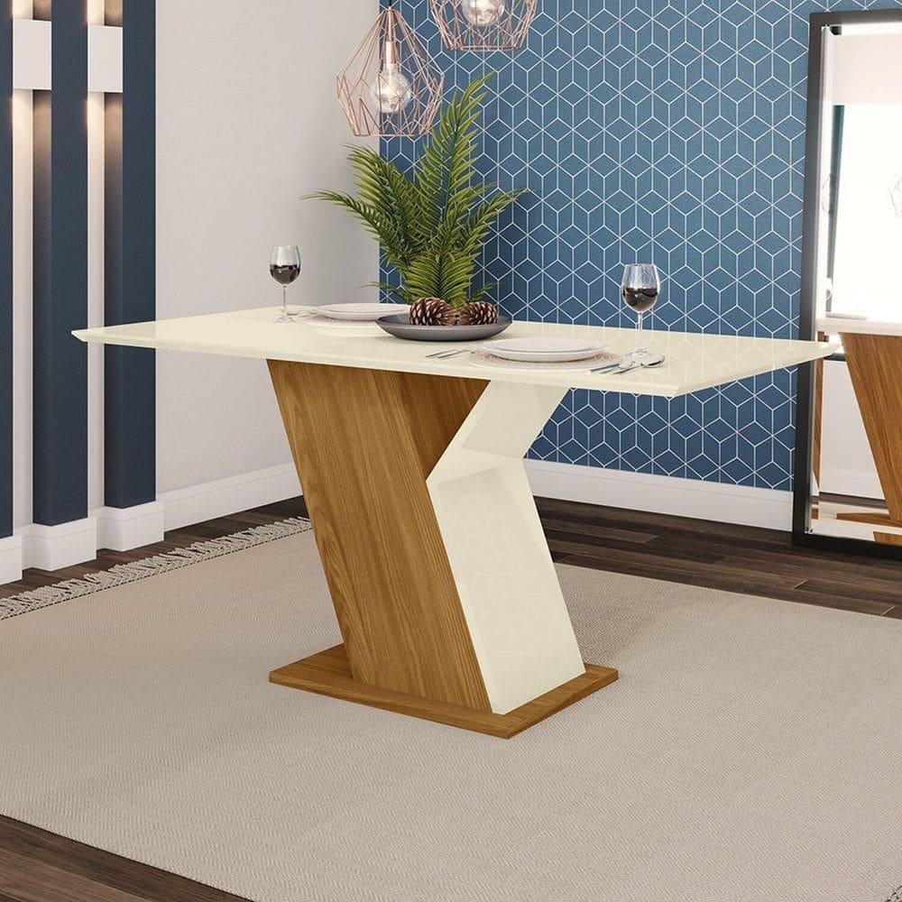 Mesa para Sala de Jantar Maisa Espresso Móveis Marrom/Off White