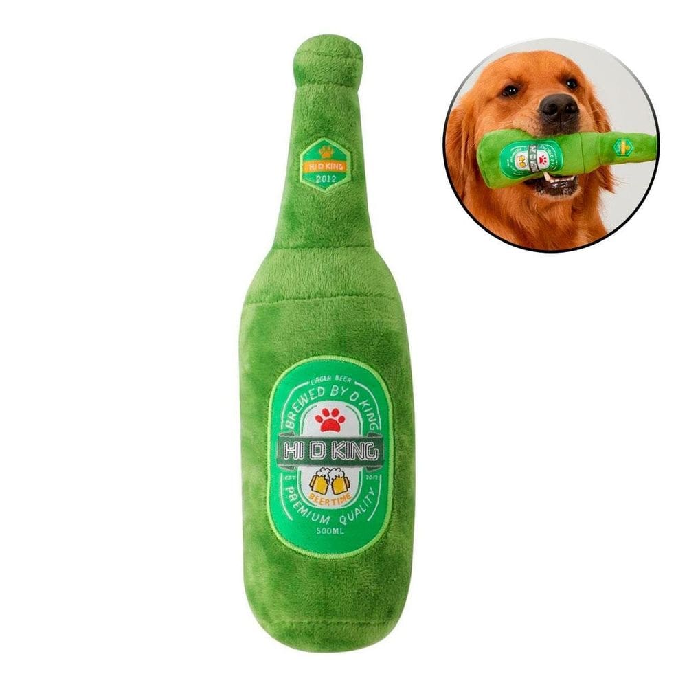 Garrafa de Cerveja Para PET Pelúcia 25cm - Tudo em Caixa