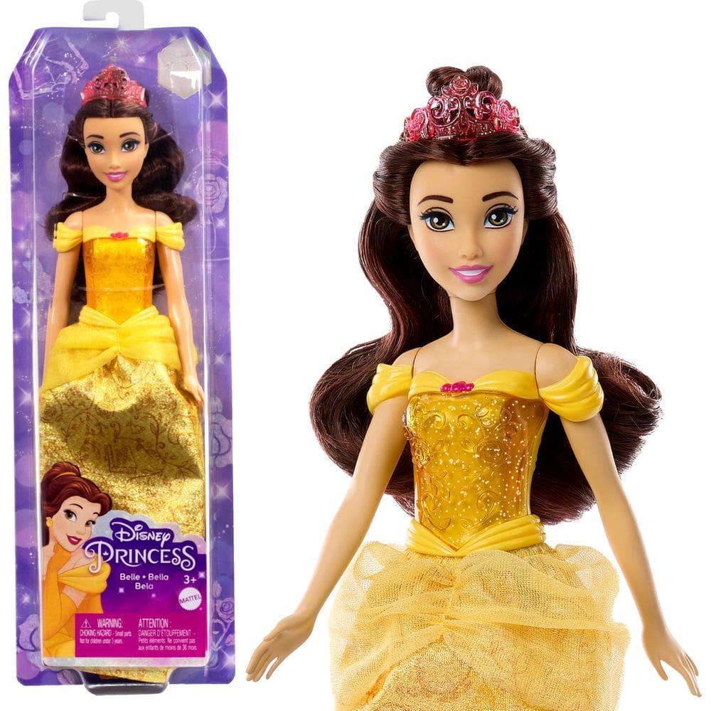 Boneca de moda Mattel Disney Princess Belle com tiara