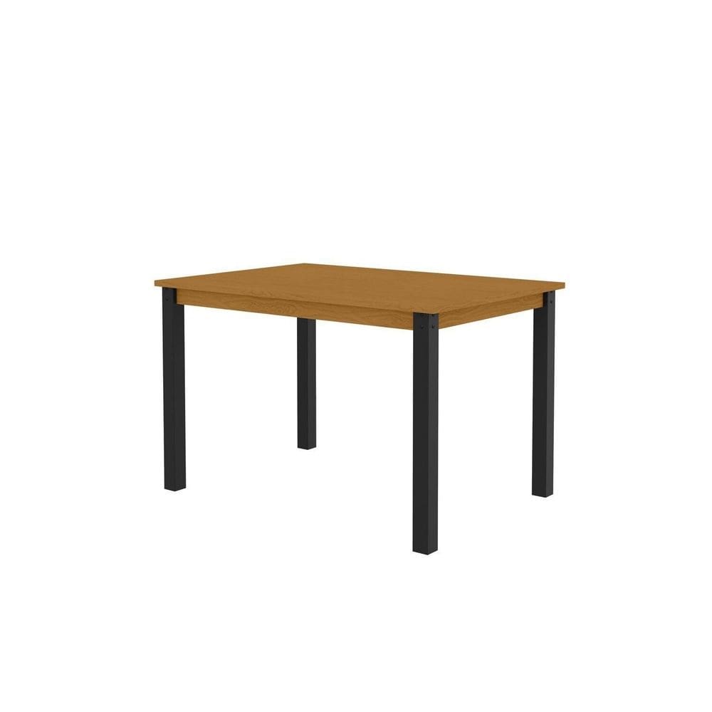 Mesa Retangular 120x78cm Tampo em Mdf Monaco Preto / Marrom