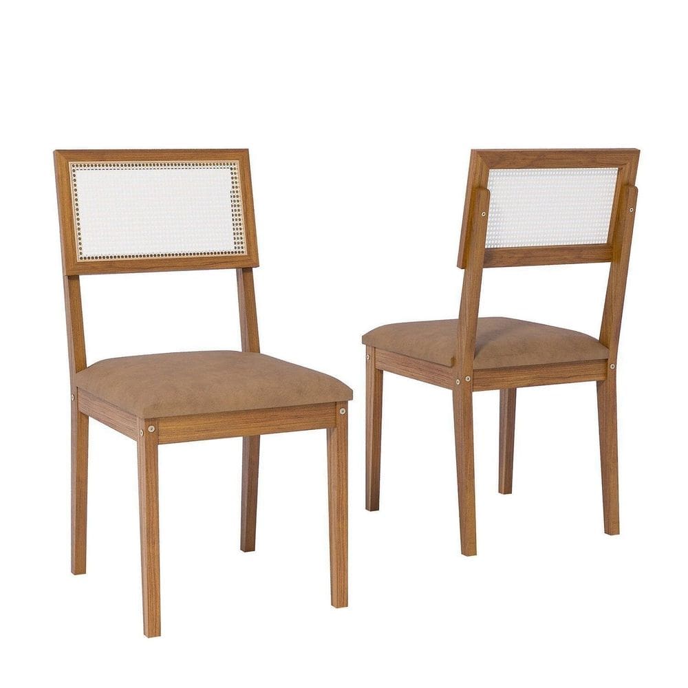 Kit 2 Cadeiras de Madeira Eucalipto Palmas Kaki