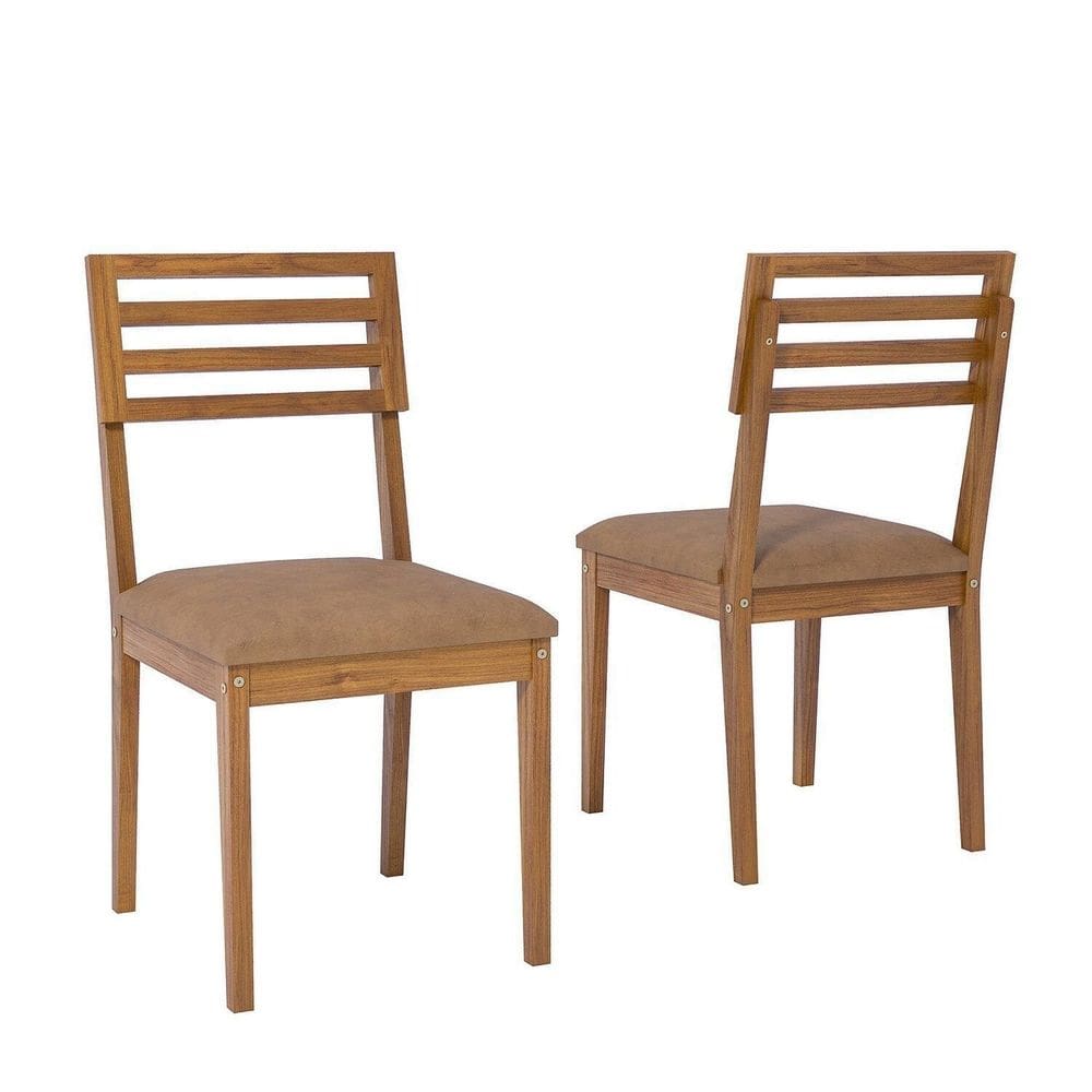 Kit 2 Cadeiras de Madeira Eucalipto Juparanã Kaki