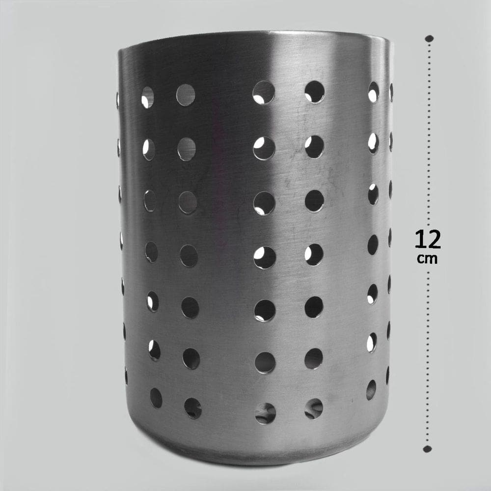 Porta Talher de Inox 12cm Circular - Tudo em Caixa