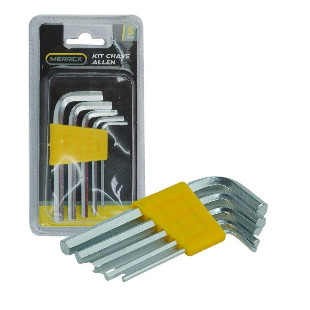 Jogo de Chave Allen 5 Peças 2 a 6mm com Suporte - Tudo em Caixa