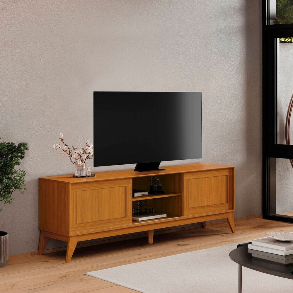 Rack para Tv 55 Polegadas com Porta Deslizante King Cedro