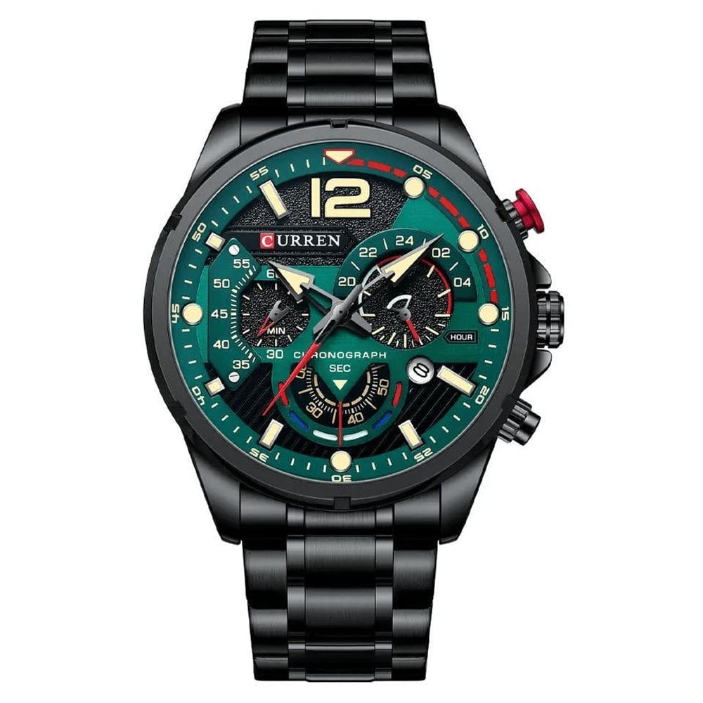 Relógio Masculino Curren 8395 Analógico Preto/Verde