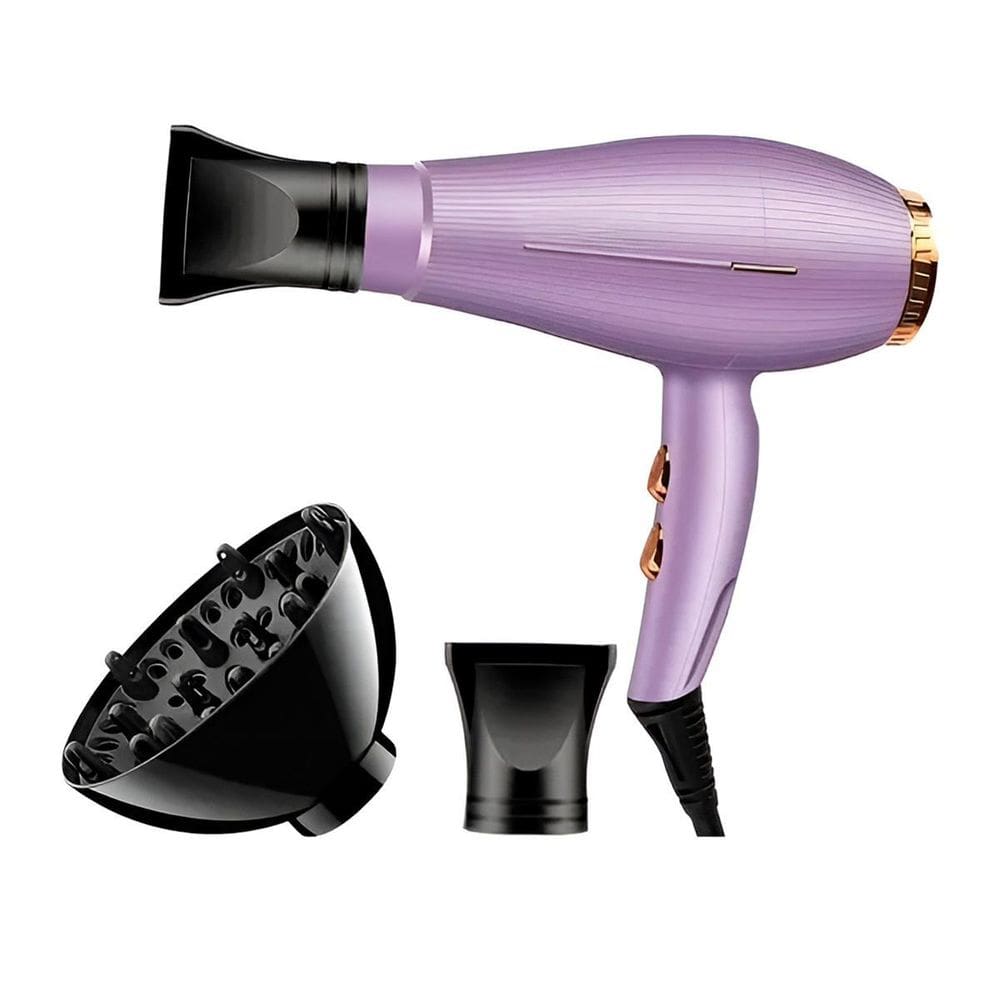 Secador De Cabelo Modelador Lilás 3500W Difusor 110V Profiss