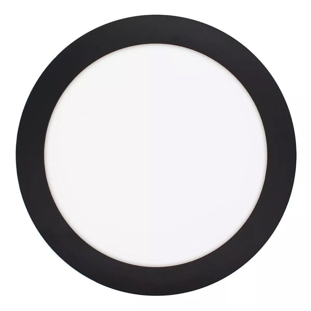 Luminária Plafon Embutir Redondo Led 18W Preto Bivolt 6K
