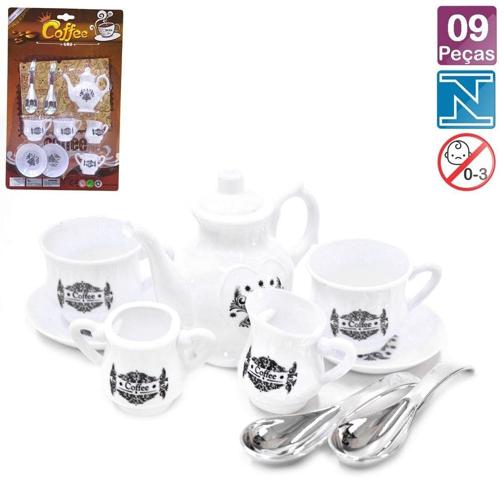 KIT Cozinha de Plástico 09 Peças Hora do Café - Tudo em Caixa