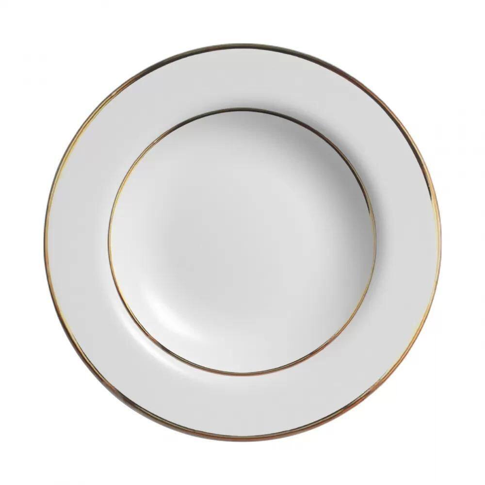 Conjunto 6 Pratos Fundo Branco Pérola Coup Alleanza 25cm