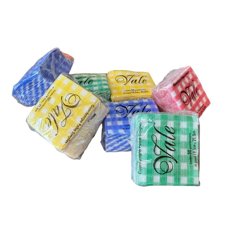 Kit Com 50 Guardanapos De Papel Xadrez Descartável