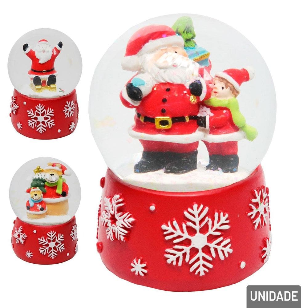 Globo de Neve Snowball Bonecos 8,5cm Natal - Tudo em Caixa