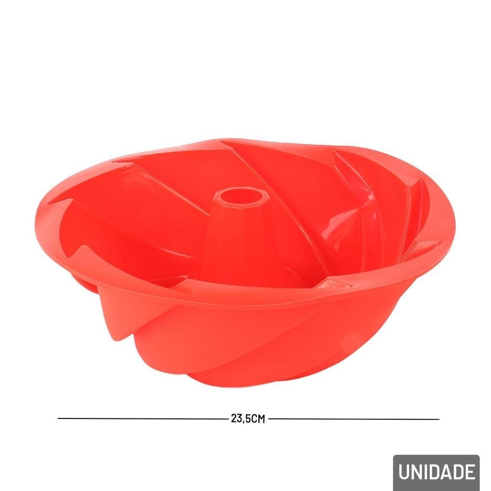 Forma Para Bolo de Silicone 23,5cm Vulcão Vermelho - Tudo em Caixa
