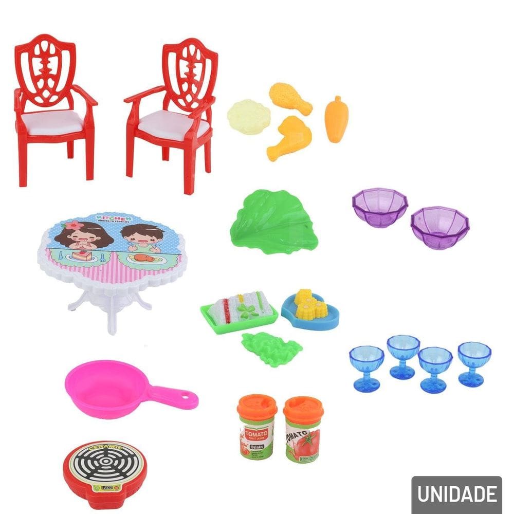 KIT Cozinha de Plástico 24 Peças  - Tudo em Caixa