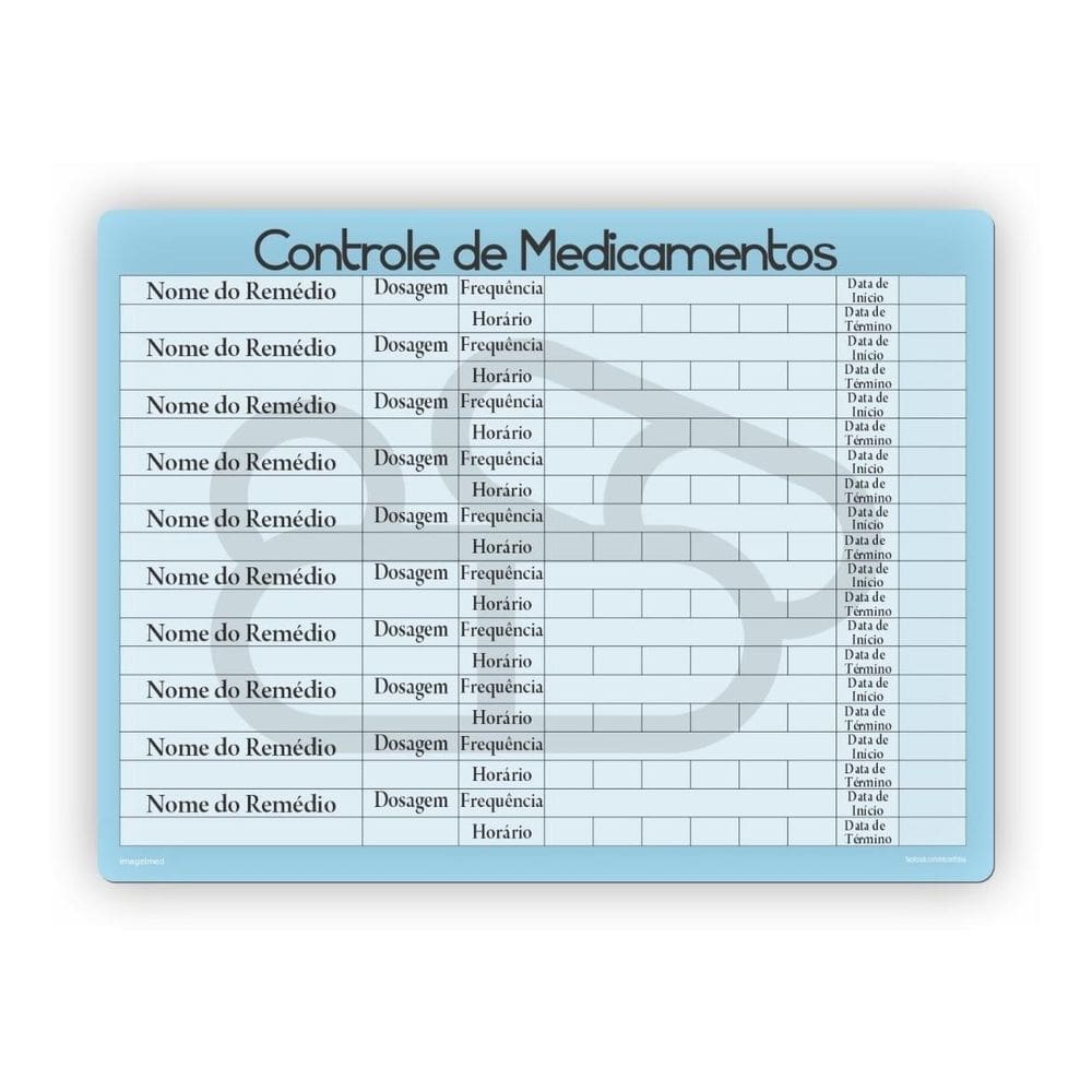 Ímã De Geladeira Controle De Medicamentos Azul