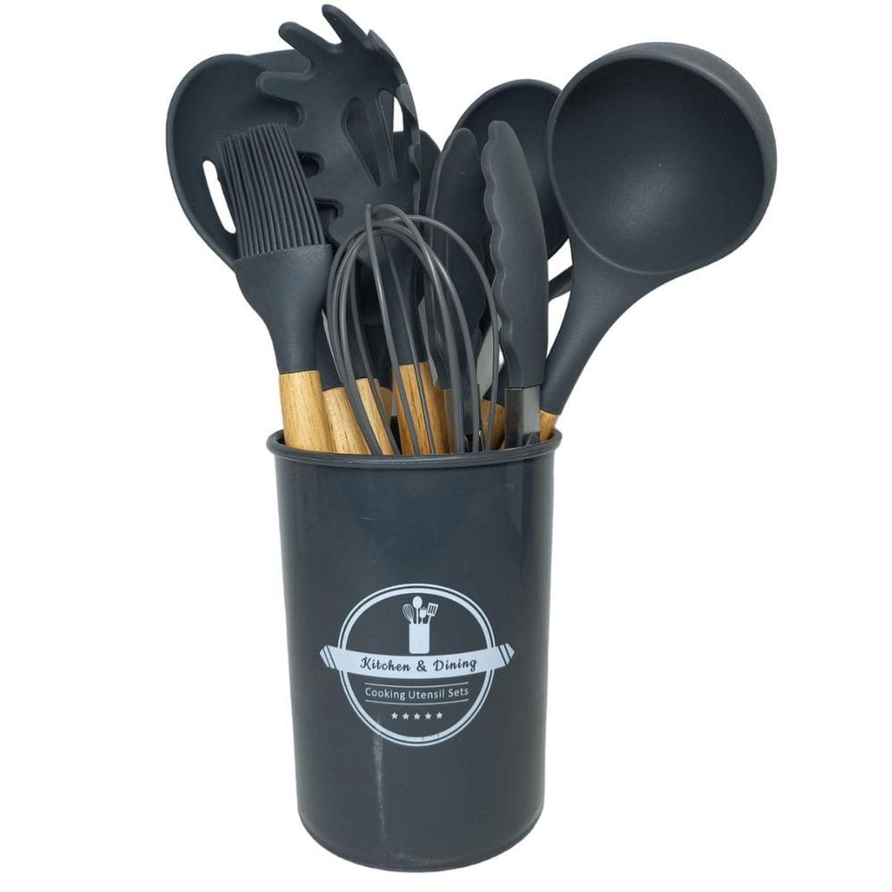 Kit Utensílios Cozinha Silicone 12 Peças Antiaderente