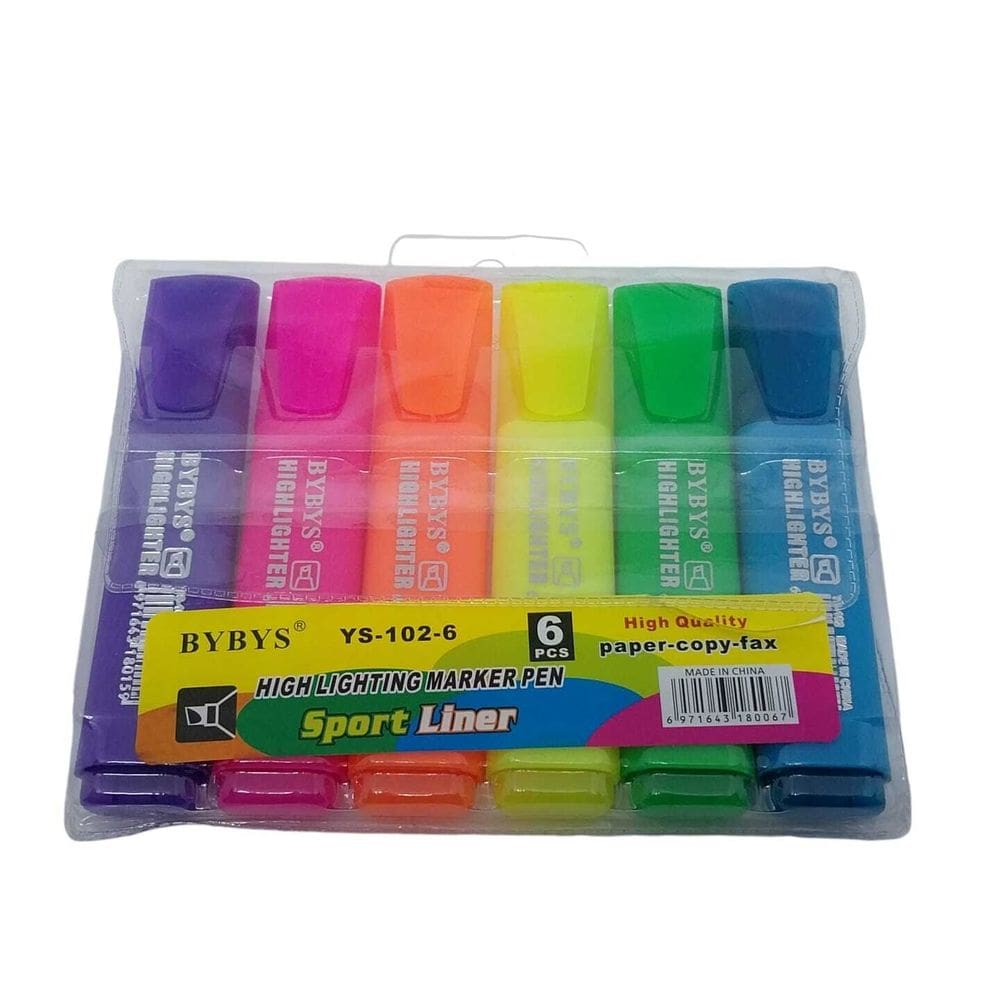 Marca Texto Com 6 Cores Neon Sport Liner - Ys-102-6