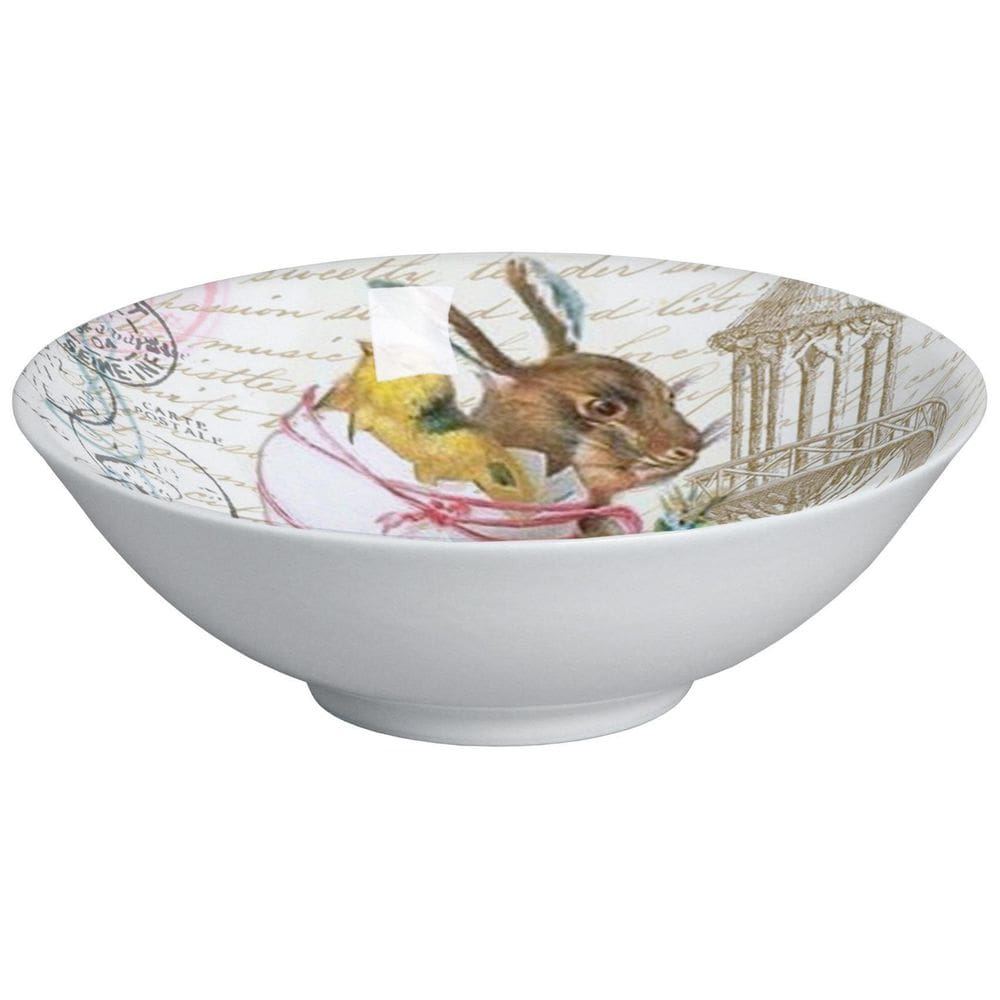 Bowl Decorado Coelho Easter Vintage Com 6 Peças 1ª Linha