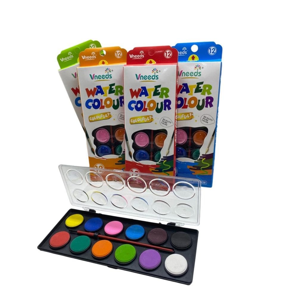 Aquarela Pastilha Com 12 Cores E Pincel - 1228