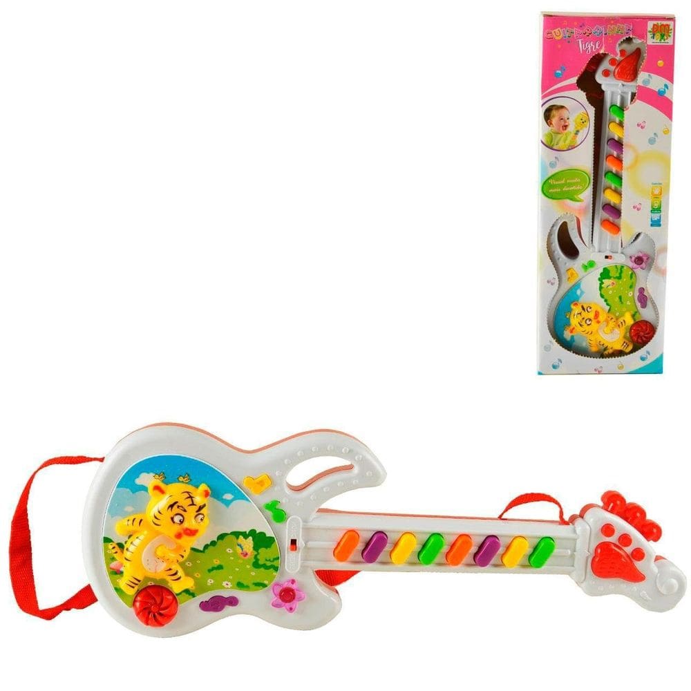 Guitarra Musical Infantil Musical Tigre Color - Tudo em Caixa
