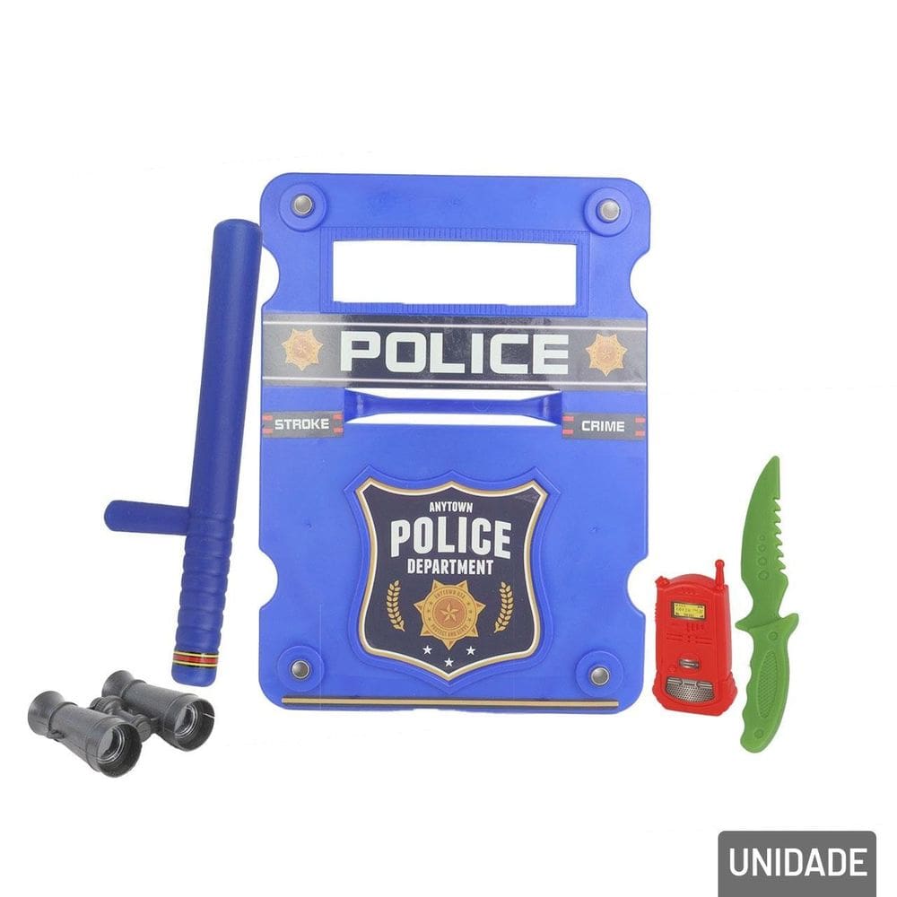 KIT Policial Infantil 05 Peças - Tudo em Caixa