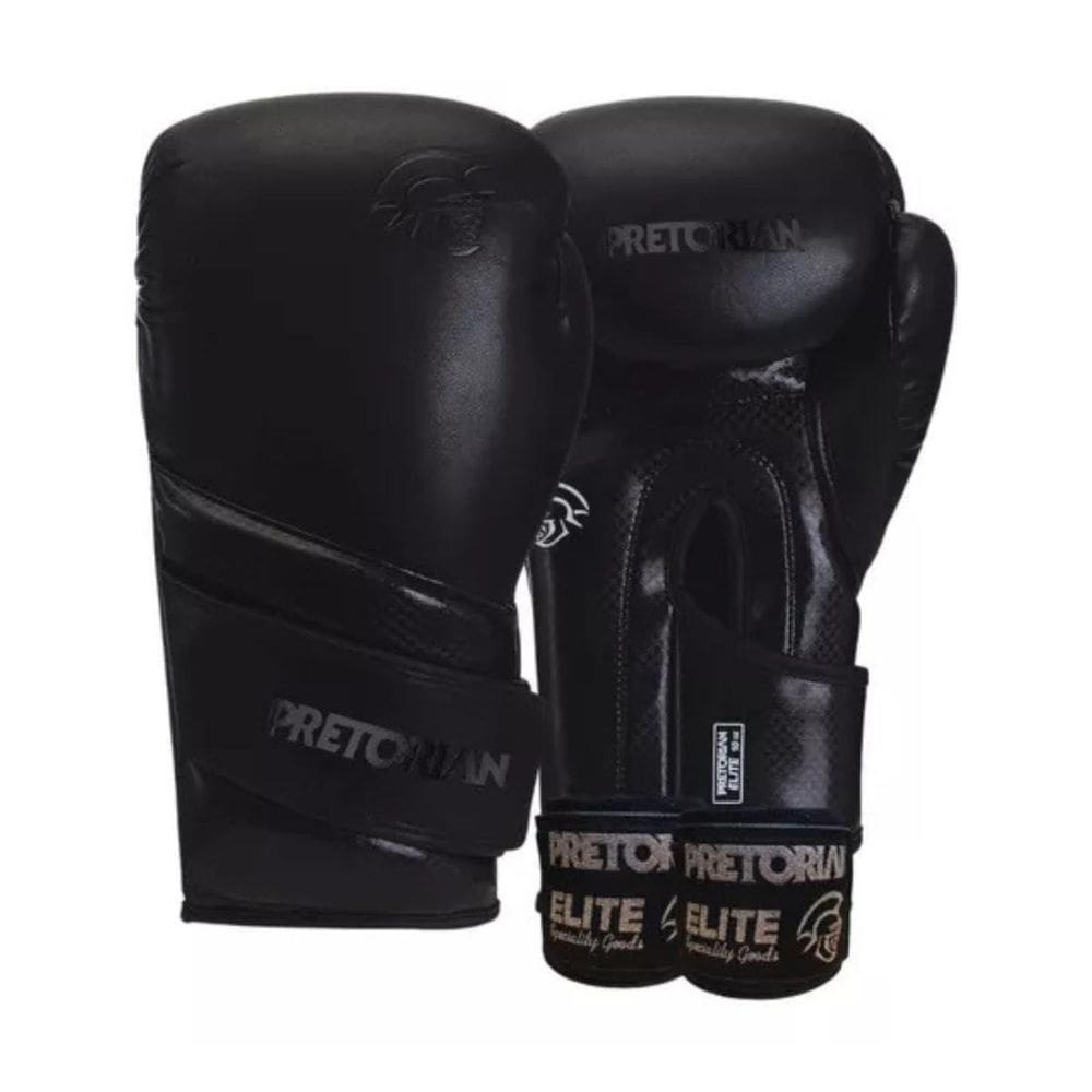 Kit Luva De Boxe E Muay Thai Elite Pretorian, Preto, 12 Oz
