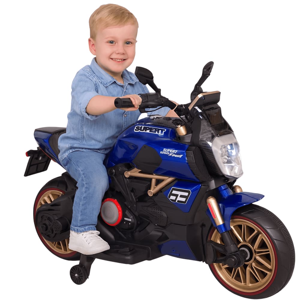 Moto Elétrica Infantil Biemme Power Duo Azul 12V