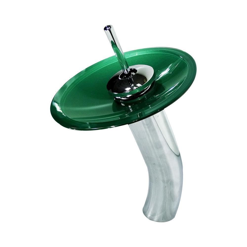 Torneira Mono Comando De Vidro Redonda Alta Verde