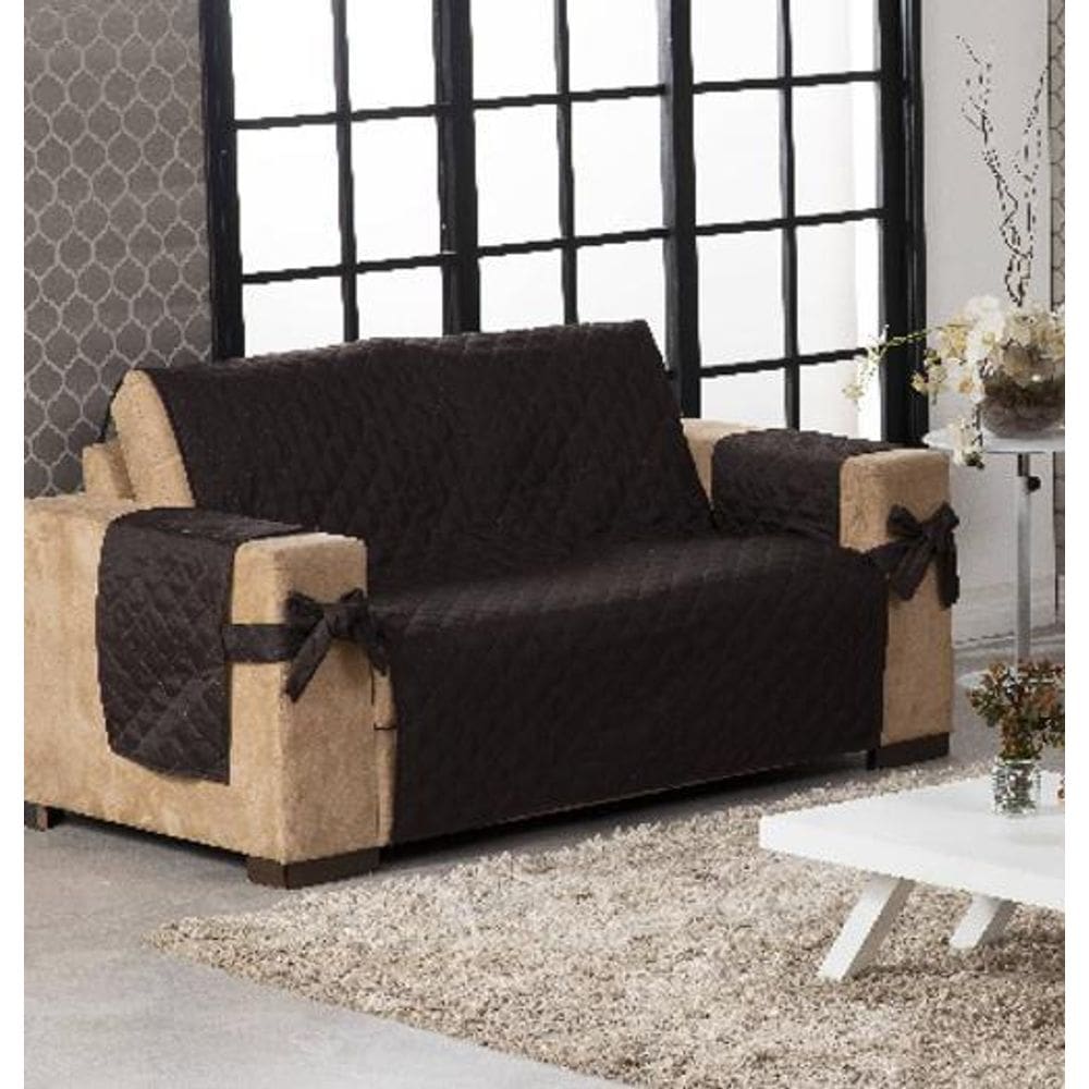 Kit Protetor De Sofá 2 Lugares Chol Porta Objetos E Laço