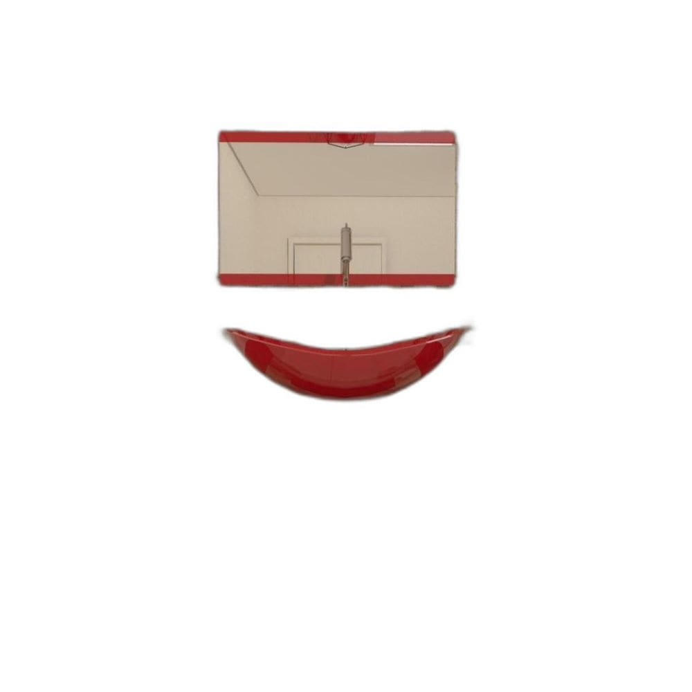 Gabinete De Vidro 60Cm Ac Com Cuba Oval - Vermelho Ferrari