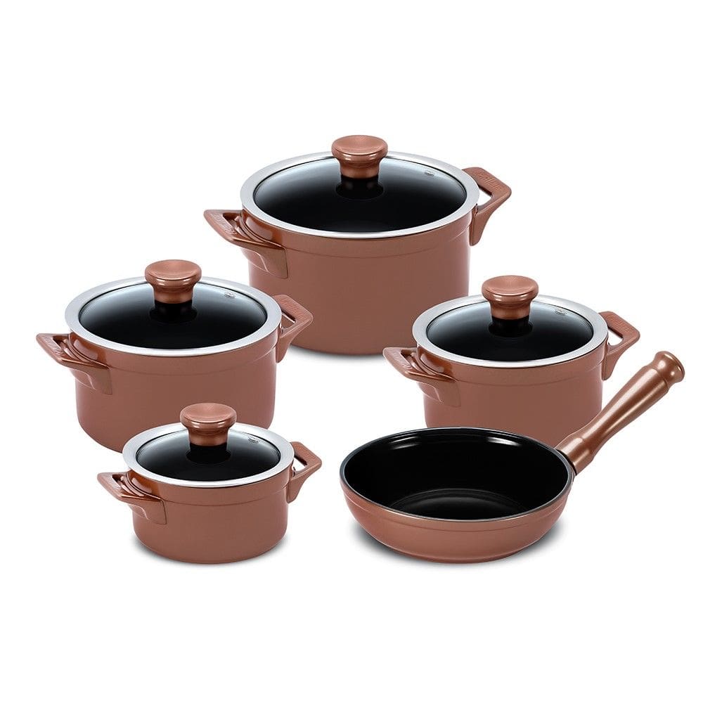 Jogo de Panelas de Cerâmica Clear 5 Peças Cobre Ceraflame