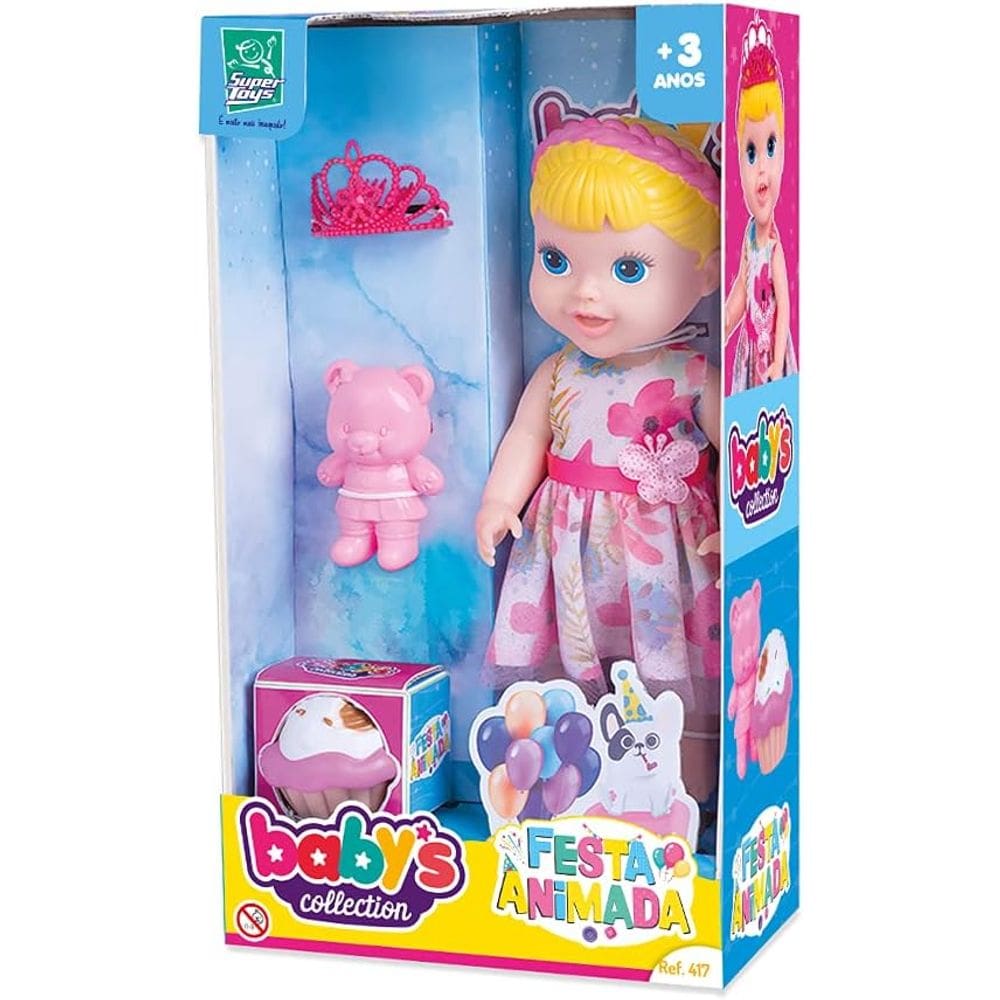 Boneca Babys Collection Festa Animada