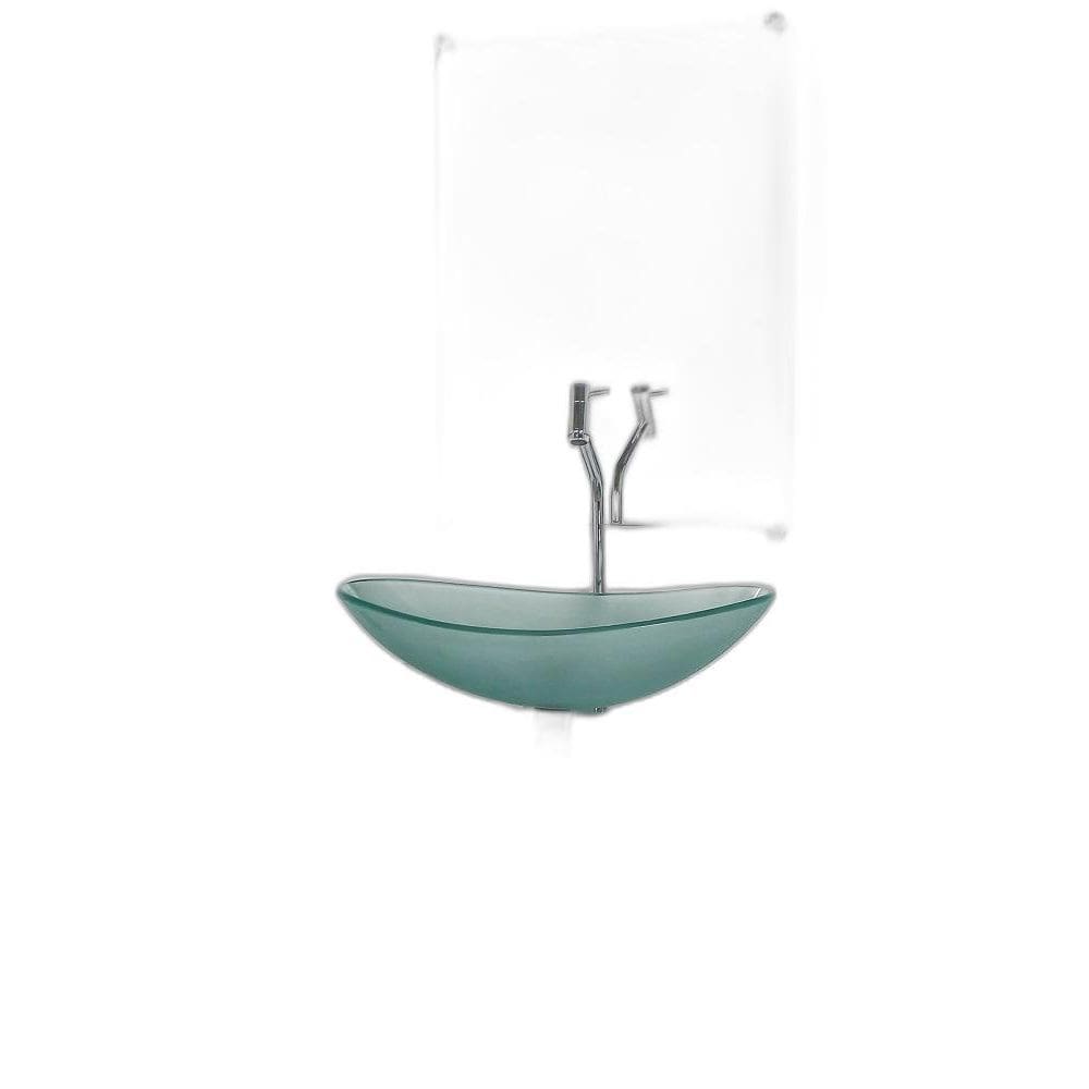 Gabinete De Vidro Para Banheiro Inox 60Cm Cuba Oval Incolor