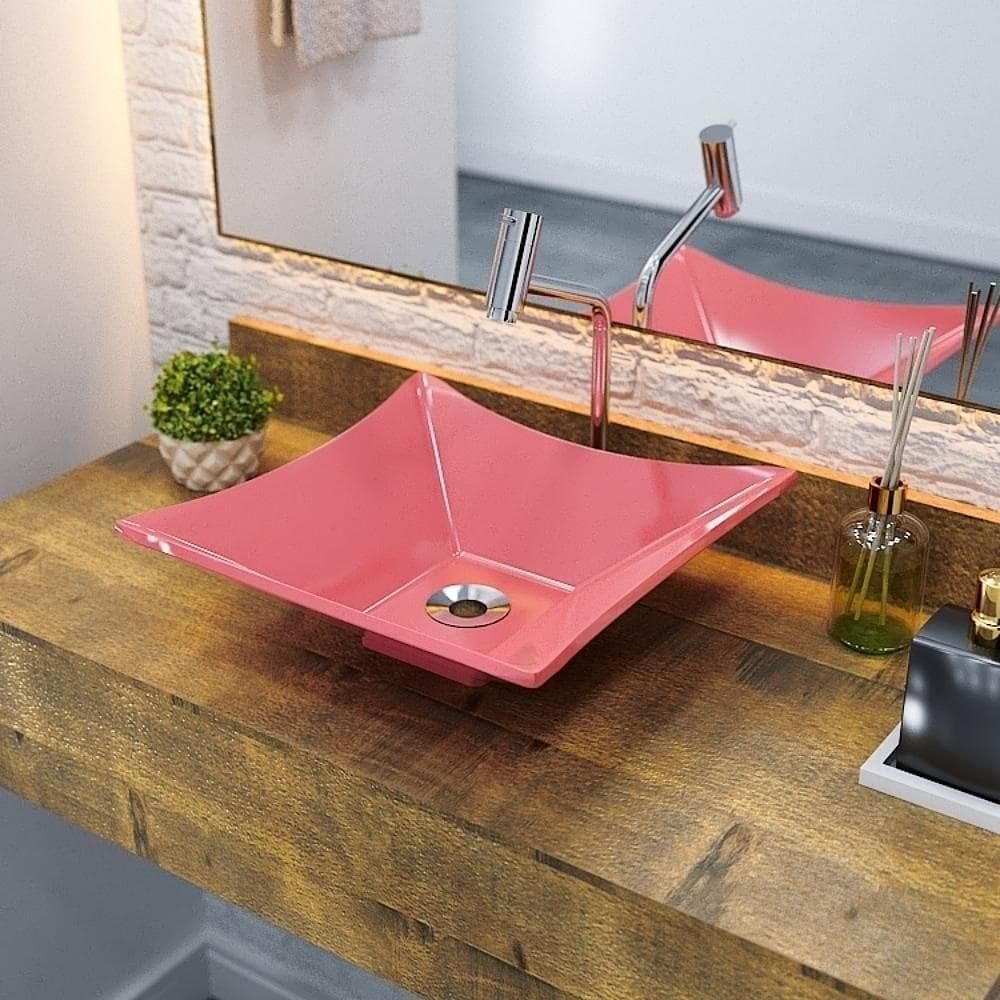 Kit Cuba L34 Com Válvula 1`` (2,6cm) + Sifão Pvc + Flexível Rosa