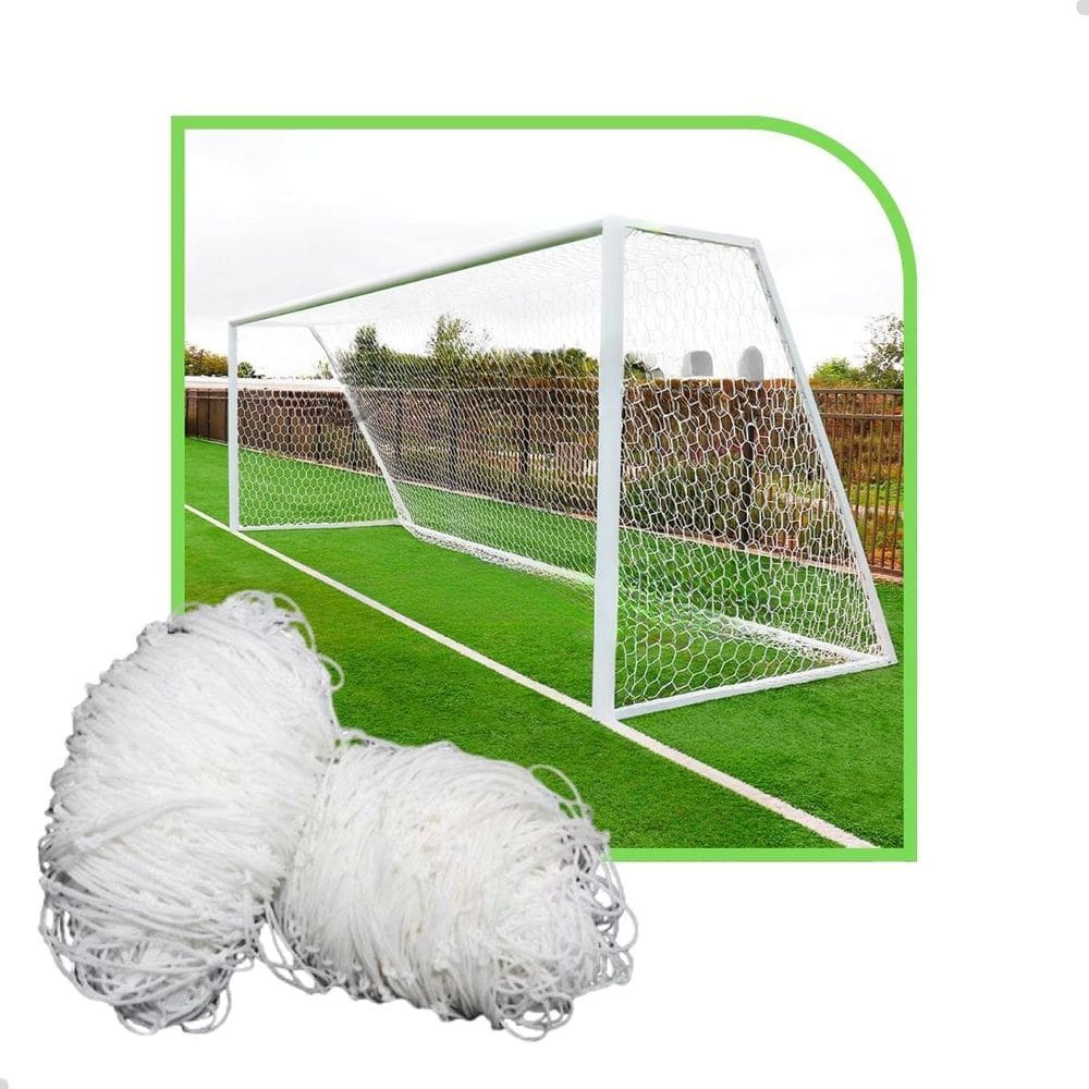 Par De Rede De Futebol Society 5Mts Colméia Fio 4Mm Seda