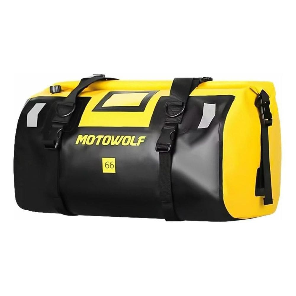 Bolsa Impermeável Moto Saco Mala Mochila Assento 66L Amarelo